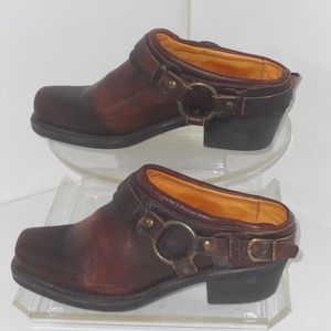 FRYE MULE BROWN LEATHER CLOGS SIZE 8 MEDIUM